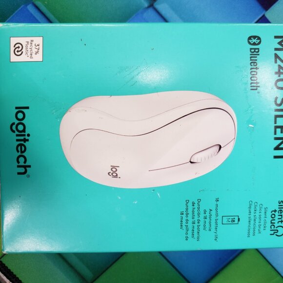 Logitech M240 Silent White Long Range Bluetooth ONLY Mouse 910-007116 Open box - Picture 8 of 10